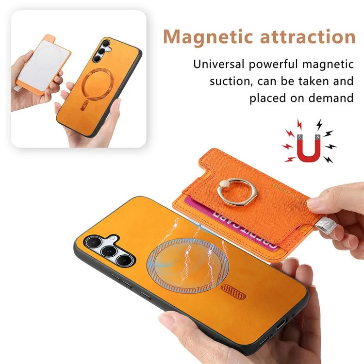 B5 For Samsung Galaxy A55 5G Case 2-in-1 Magnetic Detachable Card Holder Leather+TPU Phone Cover
