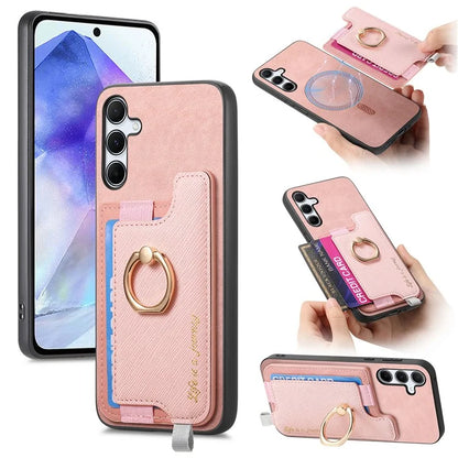 B5 For Samsung Galaxy A55 5G Case 2-in-1 Magnetic Detachable Card Holder Leather+TPU Phone Cover