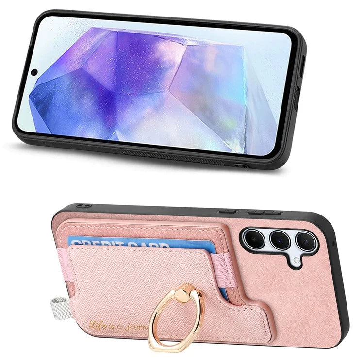 B5 For Samsung Galaxy A55 5G Case 2-in-1 Magnetic Detachable Card Holder Leather+TPU Phone Cover