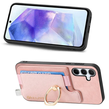 B5 For Samsung Galaxy A55 5G Case 2-in-1 Magnetic Detachable Card Holder Leather+TPU Phone Cover