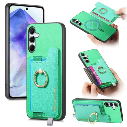 B5 For Samsung Galaxy A55 5G Case 2-in-1 Magnetic Detachable Card Holder Leather+TPU Phone Cover