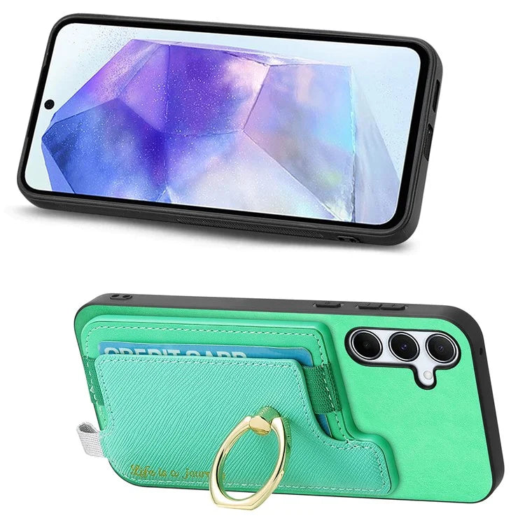 B5 For Samsung Galaxy A55 5G Case 2-in-1 Magnetic Detachable Card Holder Leather+TPU Phone Cover