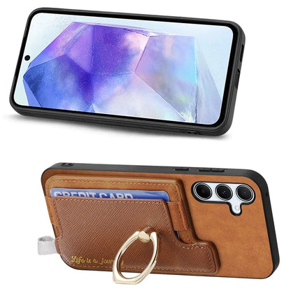 B5 For Samsung Galaxy A55 5G Case 2-in-1 Magnetic Detachable Card Holder Leather+TPU Phone Cover