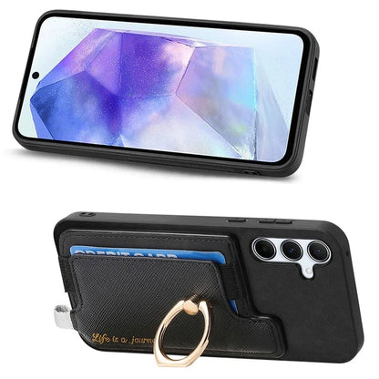 B5 For Samsung Galaxy A55 5G Case 2-in-1 Magnetic Detachable Card Holder Leather+TPU Phone Cover