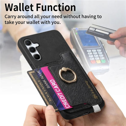 B5 For Samsung Galaxy A55 5G Case 2-in-1 Magnetic Detachable Card Holder Leather+TPU Phone Cover