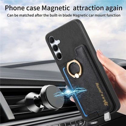 B5 For Samsung Galaxy A55 5G Case 2-in-1 Magnetic Detachable Card Holder Leather+TPU Phone Cover