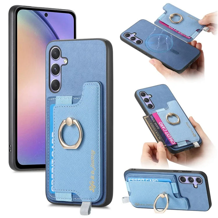 B5 For Samsung Galaxy A54 5G Case 2-in-1 Magnetic Detachable Card Holder Leather+TPU Phone Cover