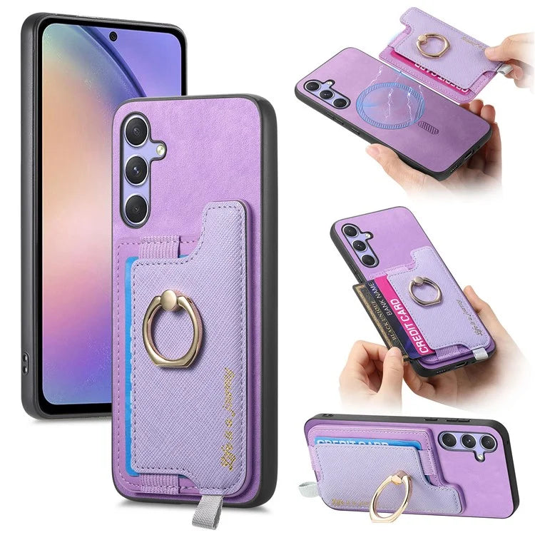 B5 For Samsung Galaxy A54 5G Case 2-in-1 Magnetic Detachable Card Holder Leather+TPU Phone Cover