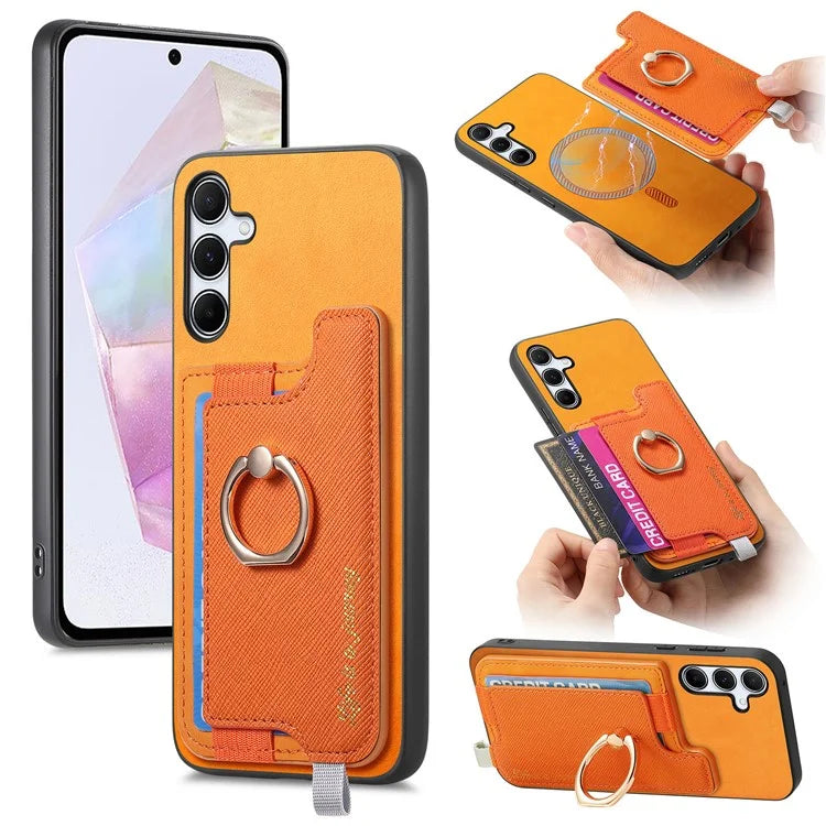 B5 For Samsung Galaxy A35 5G Case 2-in-1 Magnetic Detachable Card Holder Leather+TPU Phone Cover
