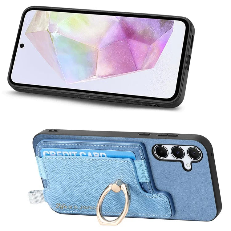 B5 For Samsung Galaxy A35 5G Case 2-in-1 Magnetic Detachable Card Holder Leather+TPU Phone Cover