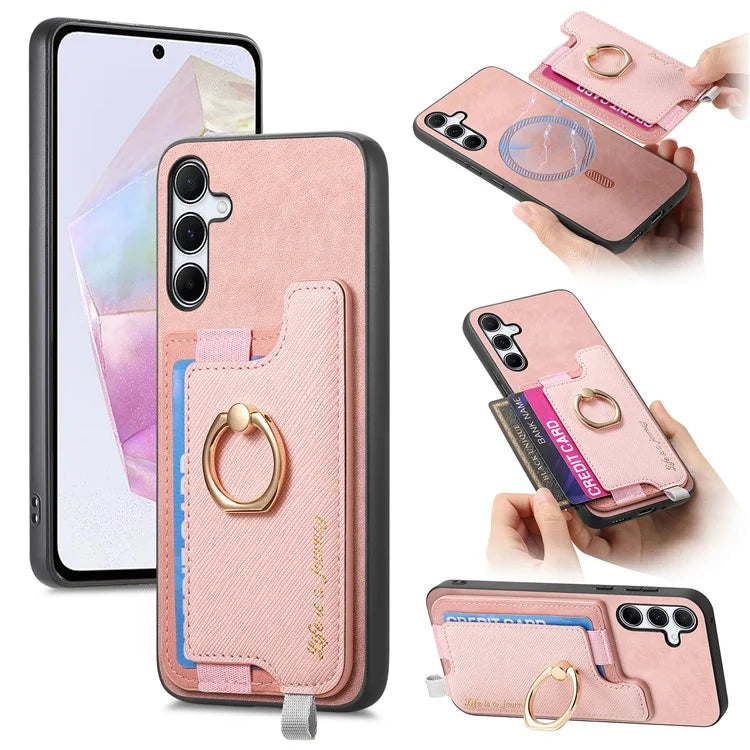 B5 For Samsung Galaxy A35 5G Case 2-in-1 Magnetic Detachable Card Holder Leather+TPU Phone Cover