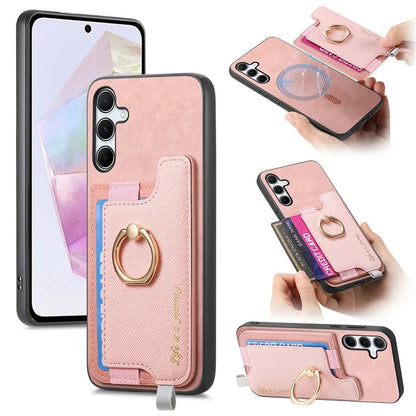 B5 For Samsung Galaxy A35 5G Case 2-in-1 Magnetic Detachable Card Holder Leather+TPU Phone Cover