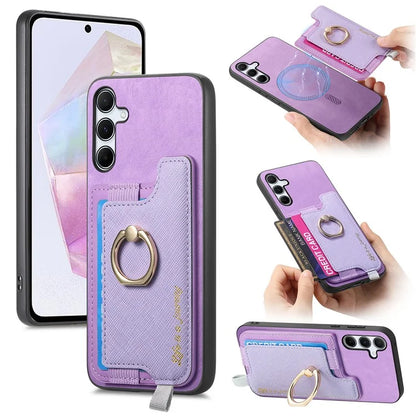 B5 For Samsung Galaxy A35 5G Case 2-in-1 Magnetic Detachable Card Holder Leather+TPU Phone Cover