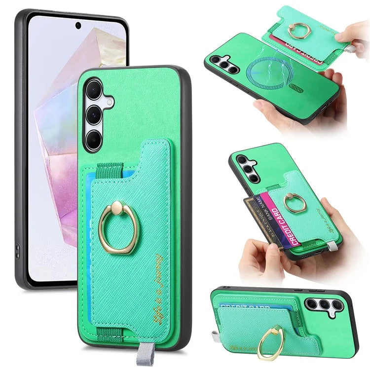 B5 For Samsung Galaxy A35 5G Case 2-in-1 Magnetic Detachable Card Holder Leather+TPU Phone Cover