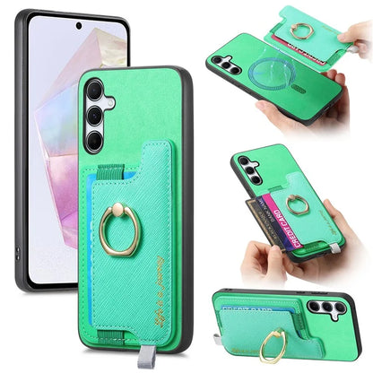 B5 For Samsung Galaxy A35 5G Case 2-in-1 Magnetic Detachable Card Holder Leather+TPU Phone Cover