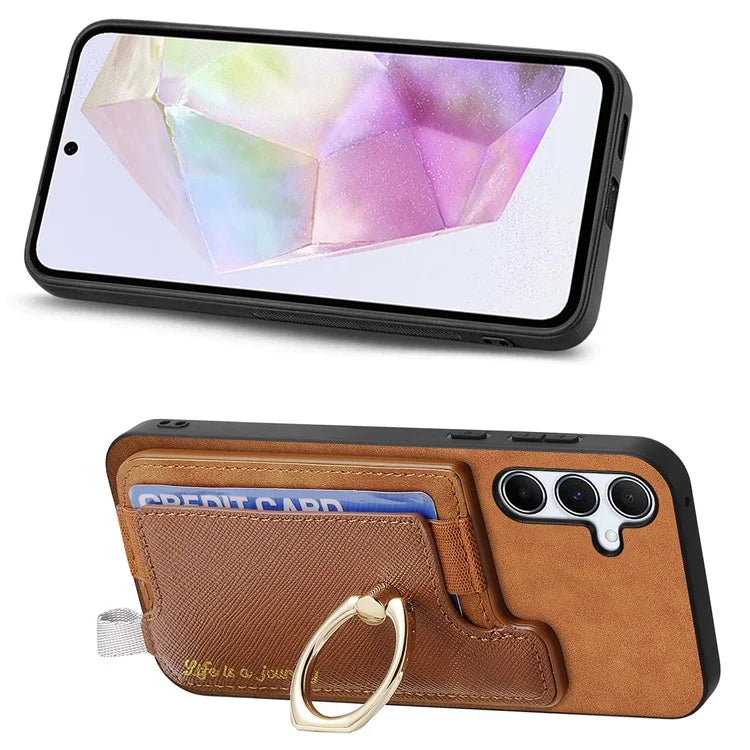 B5 For Samsung Galaxy A35 5G Case 2-in-1 Magnetic Detachable Card Holder Leather+TPU Phone Cover