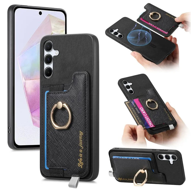 B5 For Samsung Galaxy A35 5G Case 2-in-1 Magnetic Detachable Card Holder Leather+TPU Phone Cover