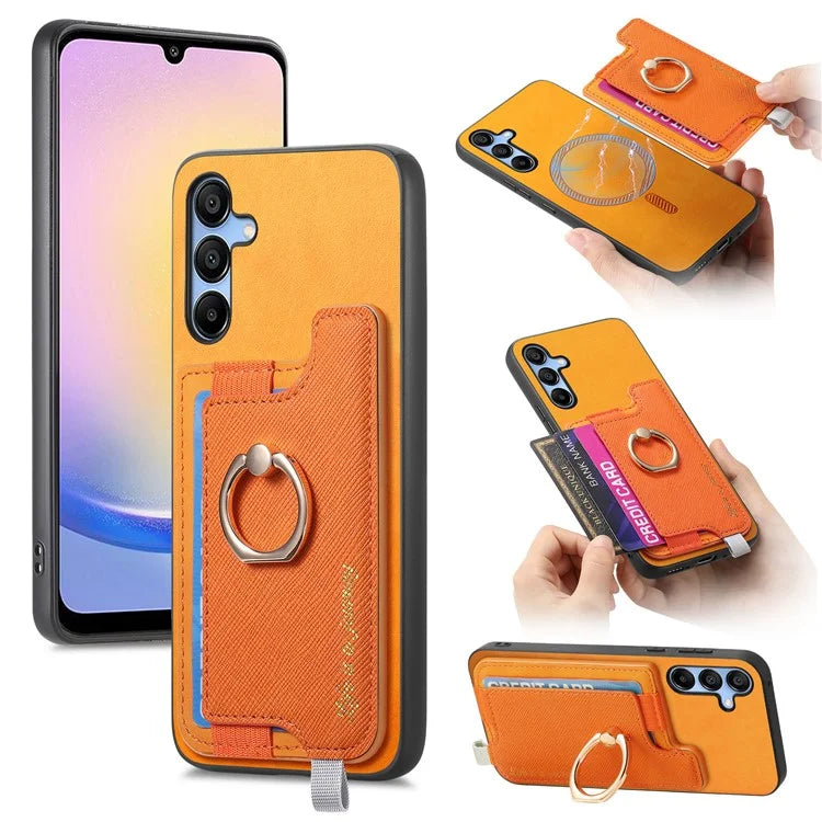 B5 For Samsung Galaxy A25 5G (Global) (161.0 X 76.5 X 8.3mm) Case 2-in-1 Magnetic Detachable Card Holder Leather+TPU Phone Cover