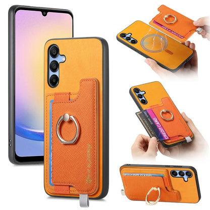 B5 For Samsung Galaxy A25 5G (Global) (161.0 X 76.5 X 8.3mm) Case 2-in-1 Magnetic Detachable Card Holder Leather+TPU Phone Cover