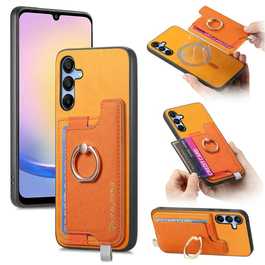 B5 For Samsung Galaxy A25 5G (Global) (161.0 X 76.5 X 8.3mm) Case 2-in-1 Magnetic Detachable Card Holder Leather+TPU Phone Cover
