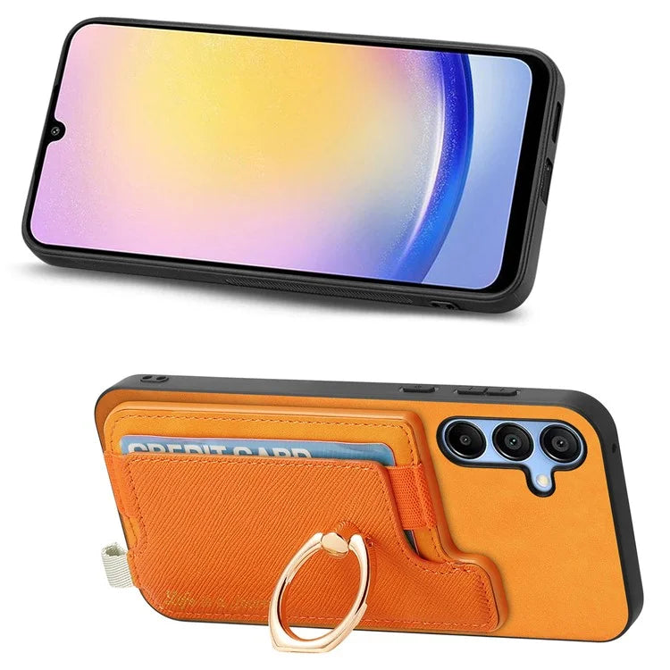 B5 For Samsung Galaxy A25 5G (Global) (161.0 X 76.5 X 8.3mm) Case 2-in-1 Magnetic Detachable Card Holder Leather+TPU Phone Cover