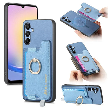 B5 For Samsung Galaxy A25 5G (Global) (161.0 X 76.5 X 8.3mm) Case 2-in-1 Magnetic Detachable Card Holder Leather+TPU Phone Cover