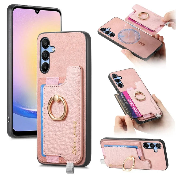 B5 For Samsung Galaxy A25 5G (Global) (161.0 X 76.5 X 8.3mm) Case 2-in-1 Magnetic Detachable Card Holder Leather+TPU Phone Cover