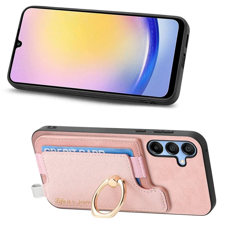 B5 For Samsung Galaxy A25 5G (Global) (161.0 X 76.5 X 8.3mm) Case 2-in-1 Magnetic Detachable Card Holder Leather+TPU Phone Cover