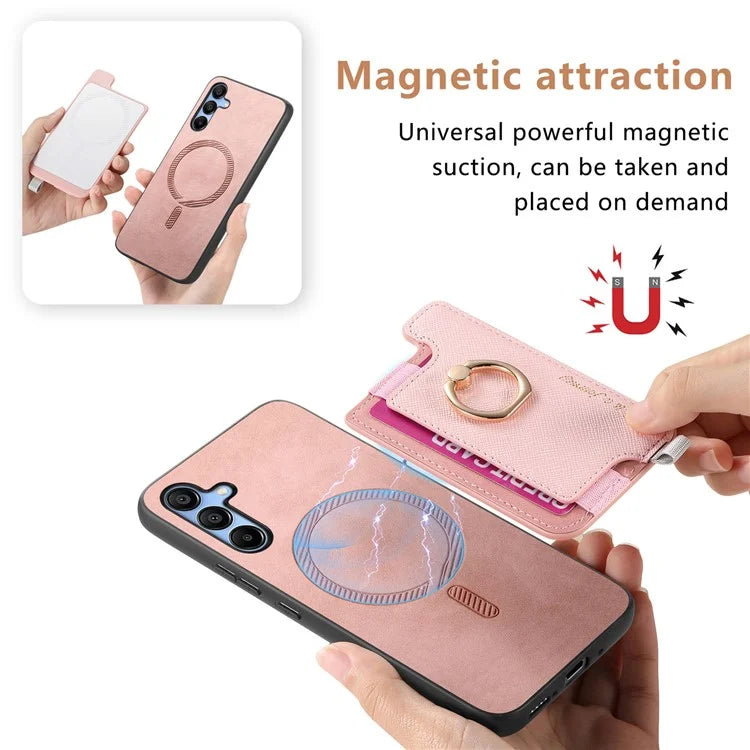 B5 For Samsung Galaxy A25 5G (Global) (161.0 X 76.5 X 8.3mm) Case 2-in-1 Magnetic Detachable Card Holder Leather+TPU Phone Cover