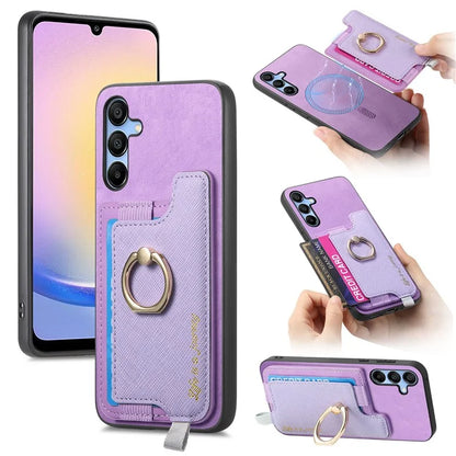B5 For Samsung Galaxy A25 5G (Global) (161.0 X 76.5 X 8.3mm) Case 2-in-1 Magnetic Detachable Card Holder Leather+TPU Phone Cover