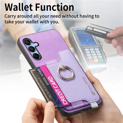 B5 For Samsung Galaxy A25 5G (Global) (161.0 X 76.5 X 8.3mm) Case 2-in-1 Magnetic Detachable Card Holder Leather+TPU Phone Cover