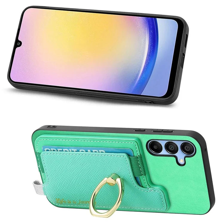B5 For Samsung Galaxy A25 5G (Global) (161.0 X 76.5 X 8.3mm) Case 2-in-1 Magnetic Detachable Card Holder Leather+TPU Phone Cover