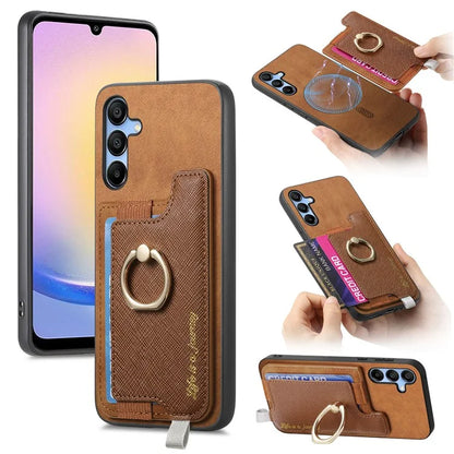 B5 For Samsung Galaxy A25 5G (Global) (161.0 X 76.5 X 8.3mm) Case 2-in-1 Magnetic Detachable Card Holder Leather+TPU Phone Cover
