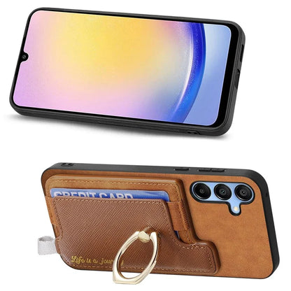 B5 For Samsung Galaxy A25 5G (Global) (161.0 X 76.5 X 8.3mm) Case 2-in-1 Magnetic Detachable Card Holder Leather+TPU Phone Cover