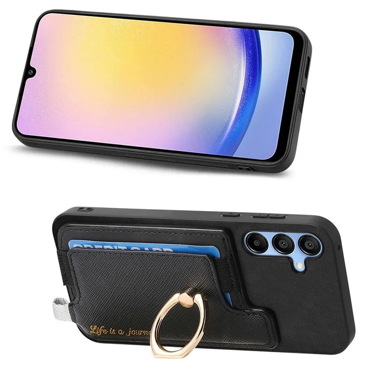 B5 For Samsung Galaxy A25 5G (Global) (161.0 X 76.5 X 8.3mm) Case 2-in-1 Magnetic Detachable Card Holder Leather+TPU Phone Cover