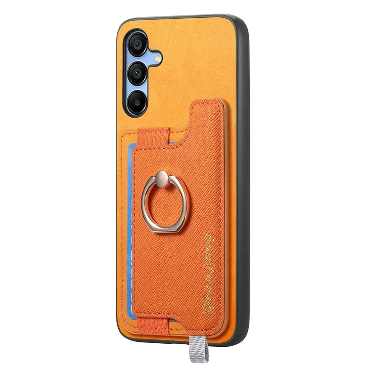 B5 For Samsung Galaxy A15 4G / 5G Case 2-in-1 Magnetic Detachable Card Holder Leather+TPU Phone Cover