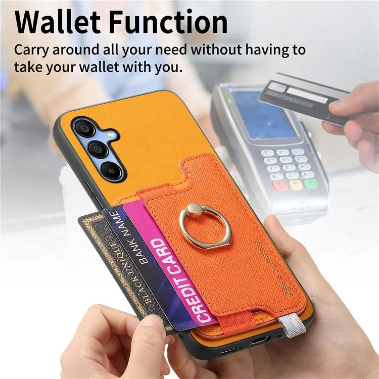B5 For Samsung Galaxy A15 4G / 5G Case 2-in-1 Magnetic Detachable Card Holder Leather+TPU Phone Cover