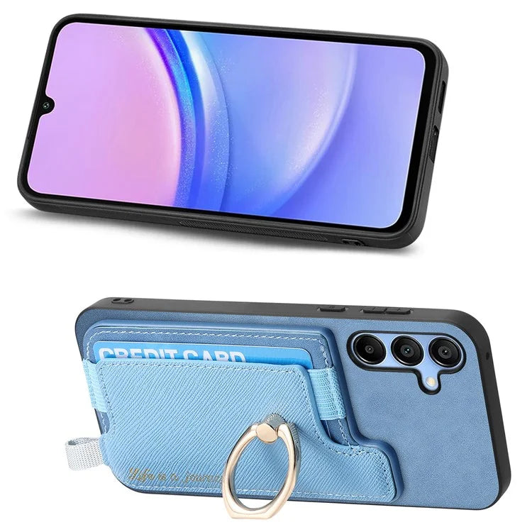 B5 For Samsung Galaxy A15 4G / 5G Case 2-in-1 Magnetic Detachable Card Holder Leather+TPU Phone Cover