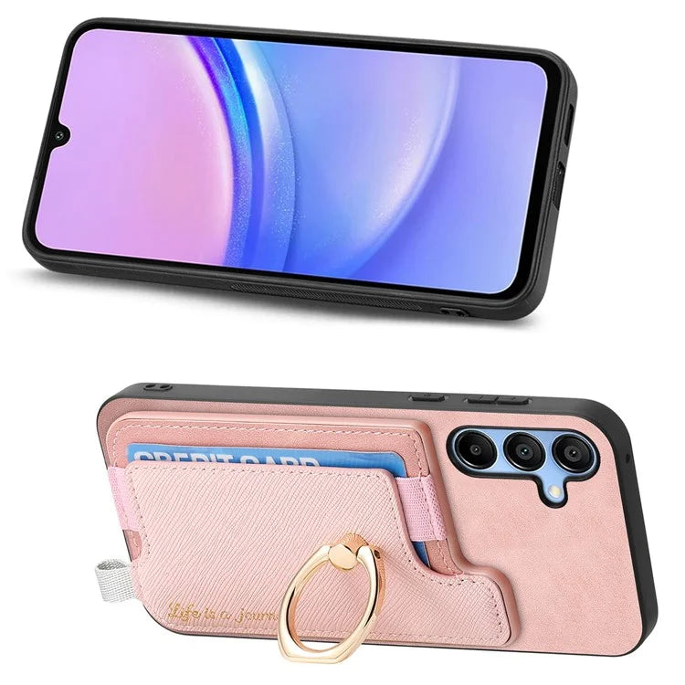 B5 For Samsung Galaxy A15 4G / 5G Case 2-in-1 Magnetic Detachable Card Holder Leather+TPU Phone Cover