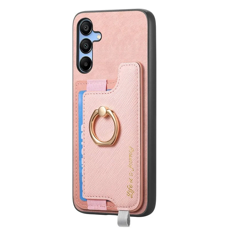 B5 For Samsung Galaxy A15 4G / 5G Case 2-in-1 Magnetic Detachable Card Holder Leather+TPU Phone Cover