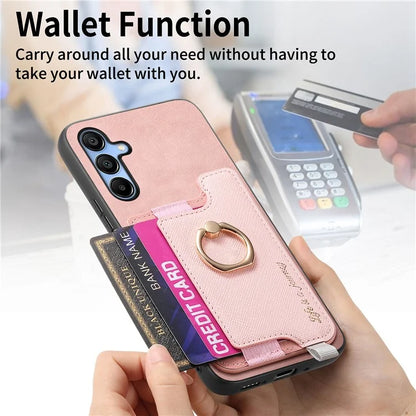 B5 For Samsung Galaxy A15 4G / 5G Case 2-in-1 Magnetic Detachable Card Holder Leather+TPU Phone Cover