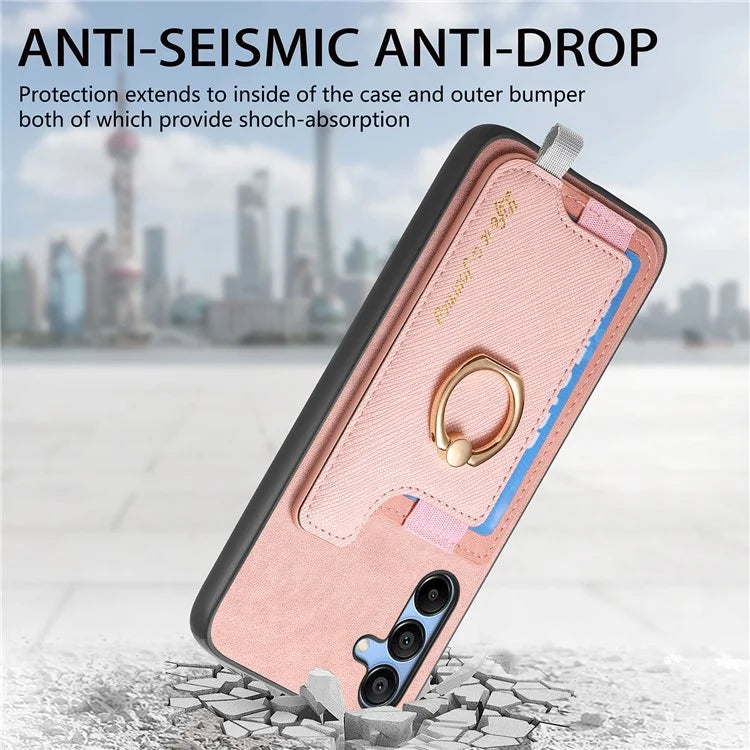 B5 For Samsung Galaxy A15 4G / 5G Case 2-in-1 Magnetic Detachable Card Holder Leather+TPU Phone Cover