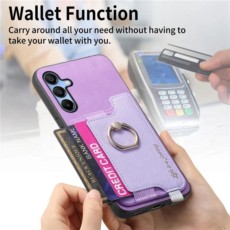 B5 For Samsung Galaxy A15 4G / 5G Case 2-in-1 Magnetic Detachable Card Holder Leather+TPU Phone Cover