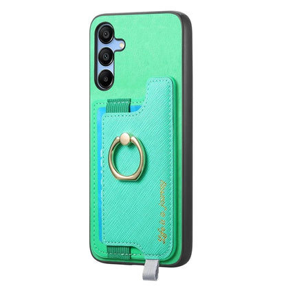 B5 For Samsung Galaxy A15 4G / 5G Case 2-in-1 Magnetic Detachable Card Holder Leather+TPU Phone Cover