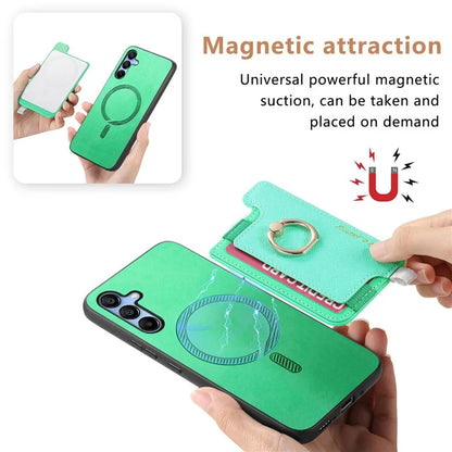 B5 For Samsung Galaxy A15 4G / 5G Case 2-in-1 Magnetic Detachable Card Holder Leather+TPU Phone Cover