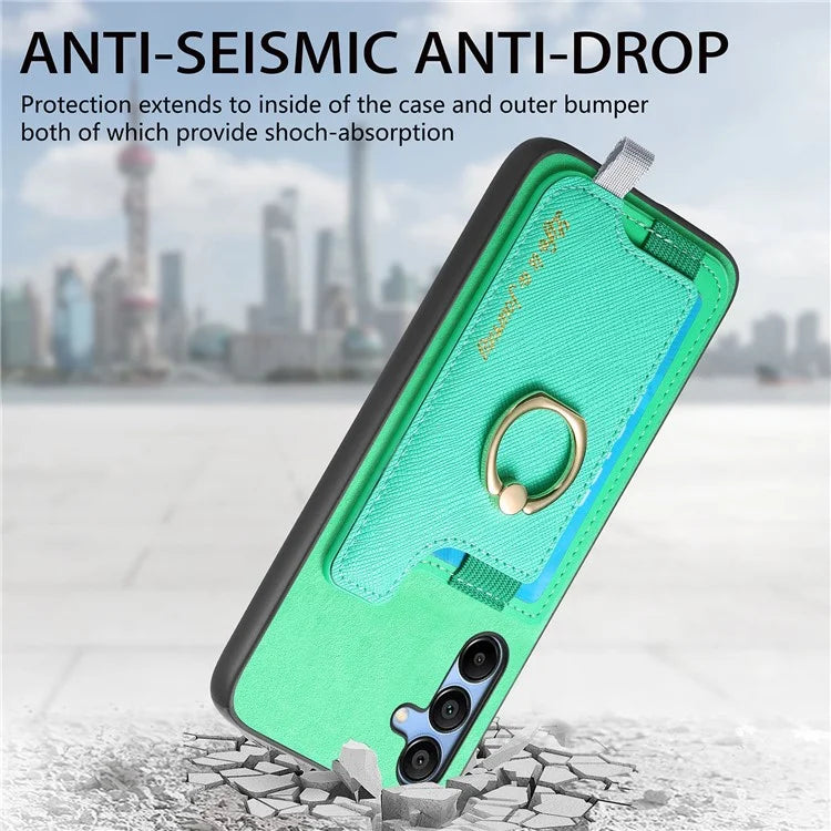 B5 For Samsung Galaxy A15 4G / 5G Case 2-in-1 Magnetic Detachable Card Holder Leather+TPU Phone Cover