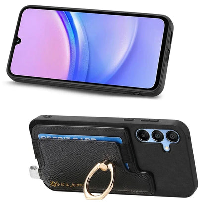B5 For Samsung Galaxy A15 4G / 5G Case 2-in-1 Magnetic Detachable Card Holder Leather+TPU Phone Cover