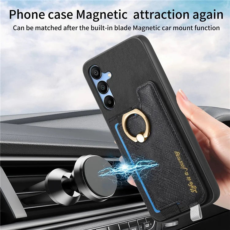 B5 For Samsung Galaxy A15 4G / 5G Case 2-in-1 Magnetic Detachable Card Holder Leather+TPU Phone Cover
