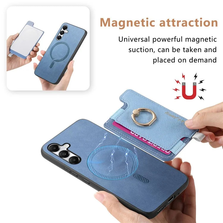 B5 For Samsung Galaxy A05s 4G Case 2-in-1 Magnetic Detachable Card Holder Leather+TPU Phone Cover