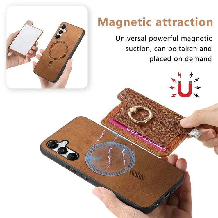 B5 For Samsung Galaxy A05s 4G Case 2-in-1 Magnetic Detachable Card Holder Leather+TPU Phone Cover